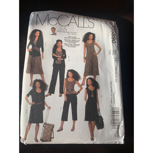 McCall's Misses Jacket Tops Jacket Dress Pants Sewing Pattern Sz 16 - 22 M5890 - - Picture 1 of 9